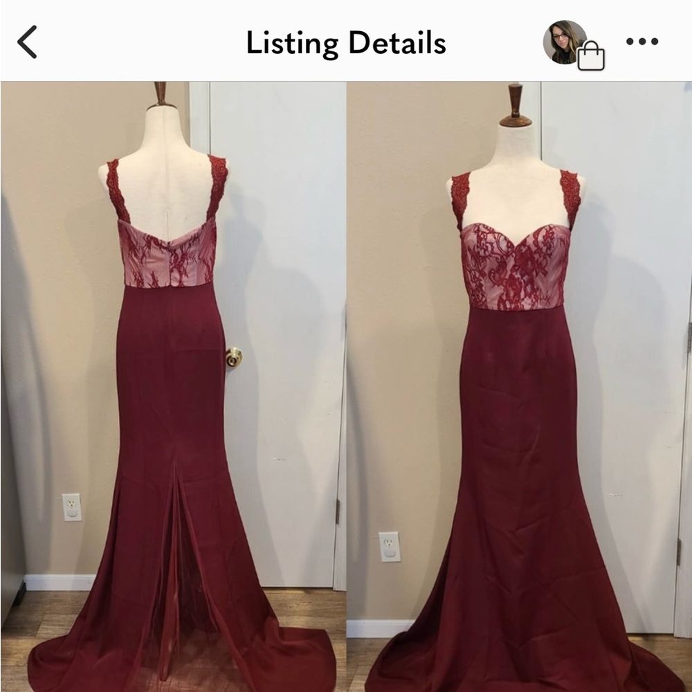 8 Tanpell Burgundy Evening Gown